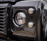 Land Rover Defender Santorini black Metal headlight surrounds