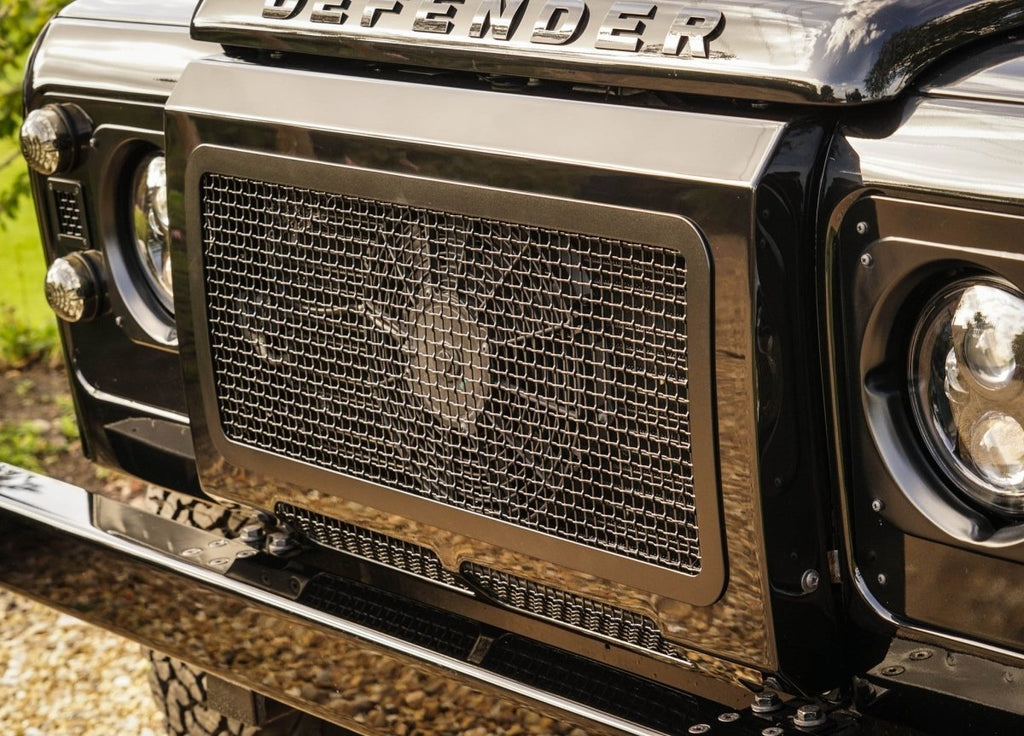 Defender Rear Mesh Gate Land Rover Defender Stainless Steel AC Grille surround body panel ...