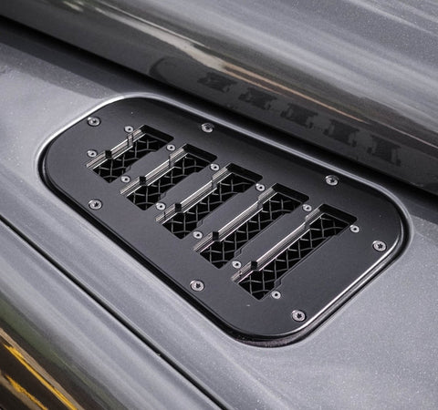 thumbnail image 2 of Bearbones Brushed Stainless Steel Wing Top Air Vent Grille Set – For Defender 90/110/130 – BA3900-BB & BA3910-BB 2 of 2
