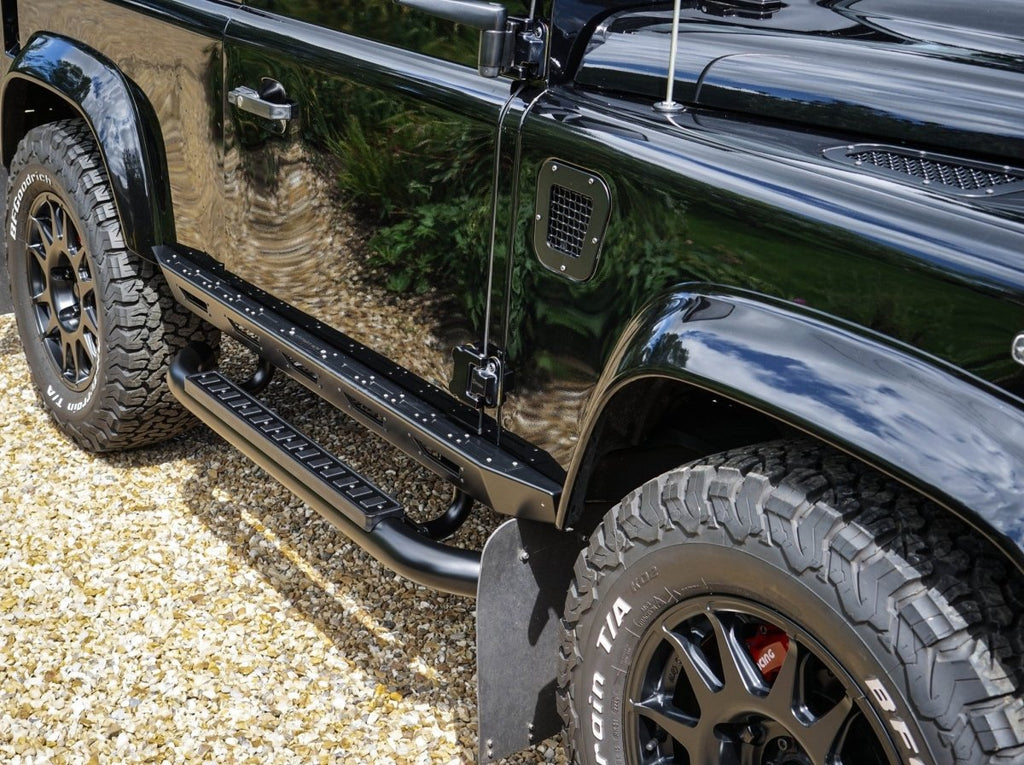 Defender Rear Step Gunbus Land Rover Defender Stainless Steel Side Step 90 & 110 - Titan 3mm ...